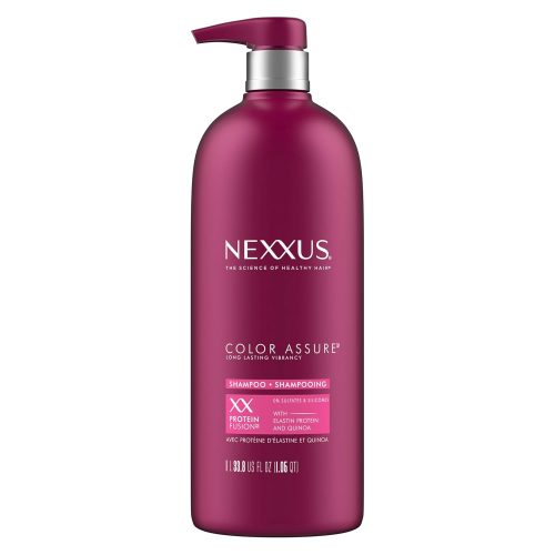 Nexxus Color Assure Sulfate-Free Shampoo with ProteinFusion For Color-Treated Hair for Enhanced Color Vibrancy, Silicone Free Shampoo with Pump 33.8 oz