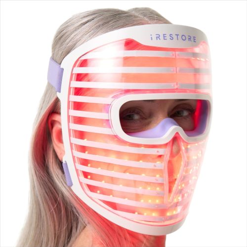 iRestore LED Face Mask Light Therapy | Blue, Infrared & Red Light Therapy for Face | Illumina Skincare Device Facemask – Youthful Radiant Skin with Reduced Wrinkles, Fine Lines | Contour | 360 LEDs